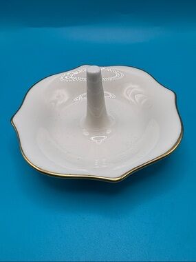 Lenox Ceramic Ring Holder Dish with Gold Trim From Special Collection